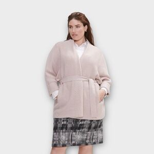 MM Lafleur The Morandi Open Knit Cardigan Almond Wool Sweater